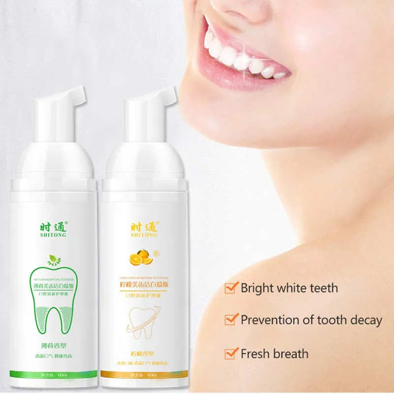 Мятный лимонный аромат мусс зубная паста удаляет зубные пятна налет для очистки