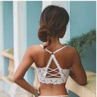 Комплект женского кружевного нижнего белья, бесшовный спортивный бюстгальтер с открытой спиной, жилет, Бралетт с мягкими чашечками, белье, трусики