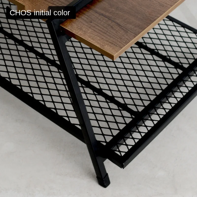 

Fashion Nordic style rectangular coffee table home furniture simple modern small apartment living room sofa side desk with iron