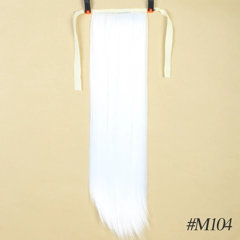 M104 MSTN 30-Inch Synthetic Hair Fiber Heat-Resistant Straight Hair With Ponytail Hair Extended Black Brown Headwear - Цвет: M104
