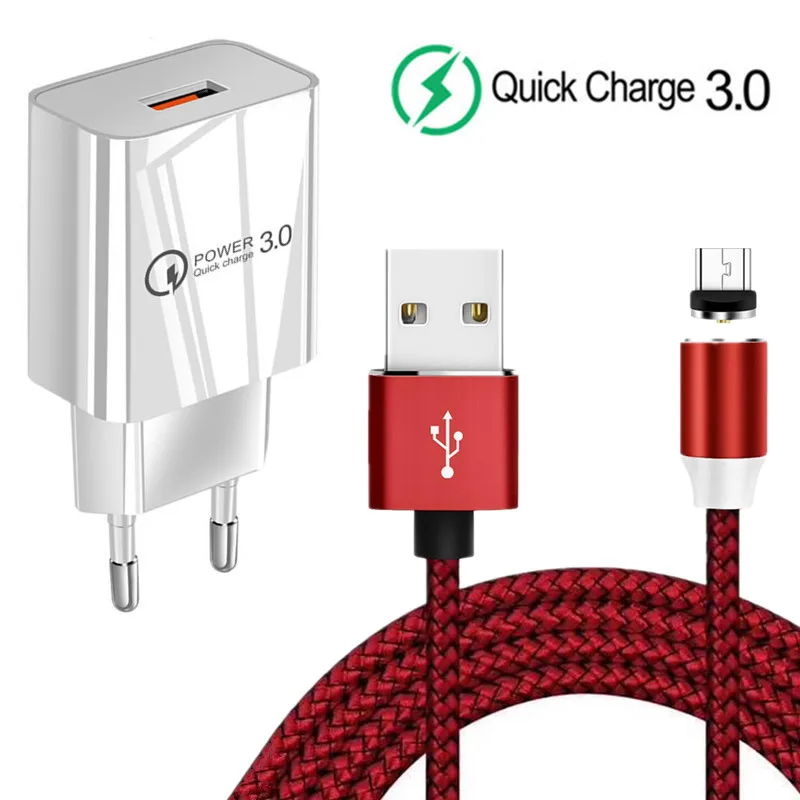 Магнитный Micro usb зарядный кабель для Samsung galaxy Huawei Honor Xiaomi Redmi 7 Meizu ZTE LG android Phone QC 3 0