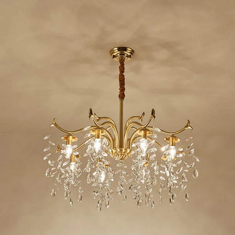 Современный хрустальный светодиодный подвесной светильник K9 медный