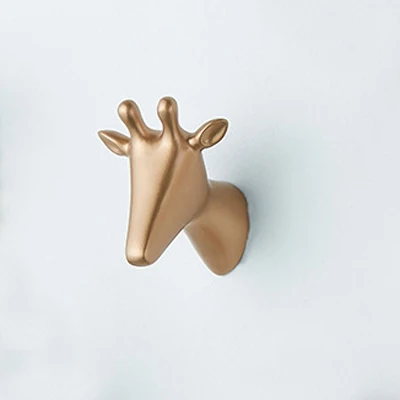 Gold Elk Настенный крючок-вешалка из смолы, настенный крючок для украшения дома, стойка для животных - Цвет: Gold Elk