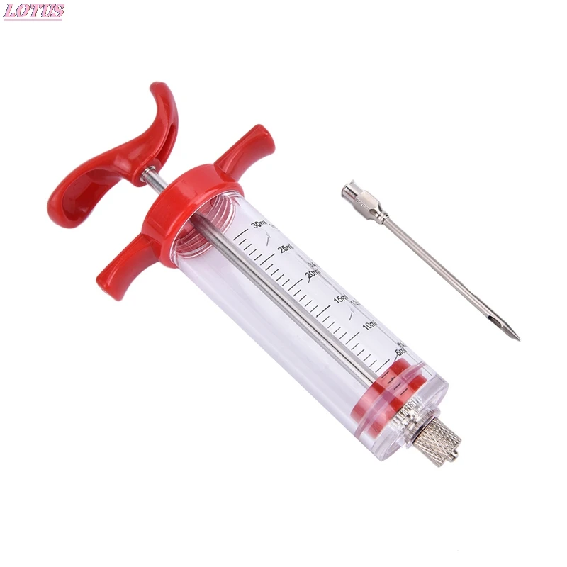 

BBQ Meat Stainless Steel Needles Spice Syringe Set Flavor Injector Kithen Sauce Marinade Syringe Accessory Food Grade
