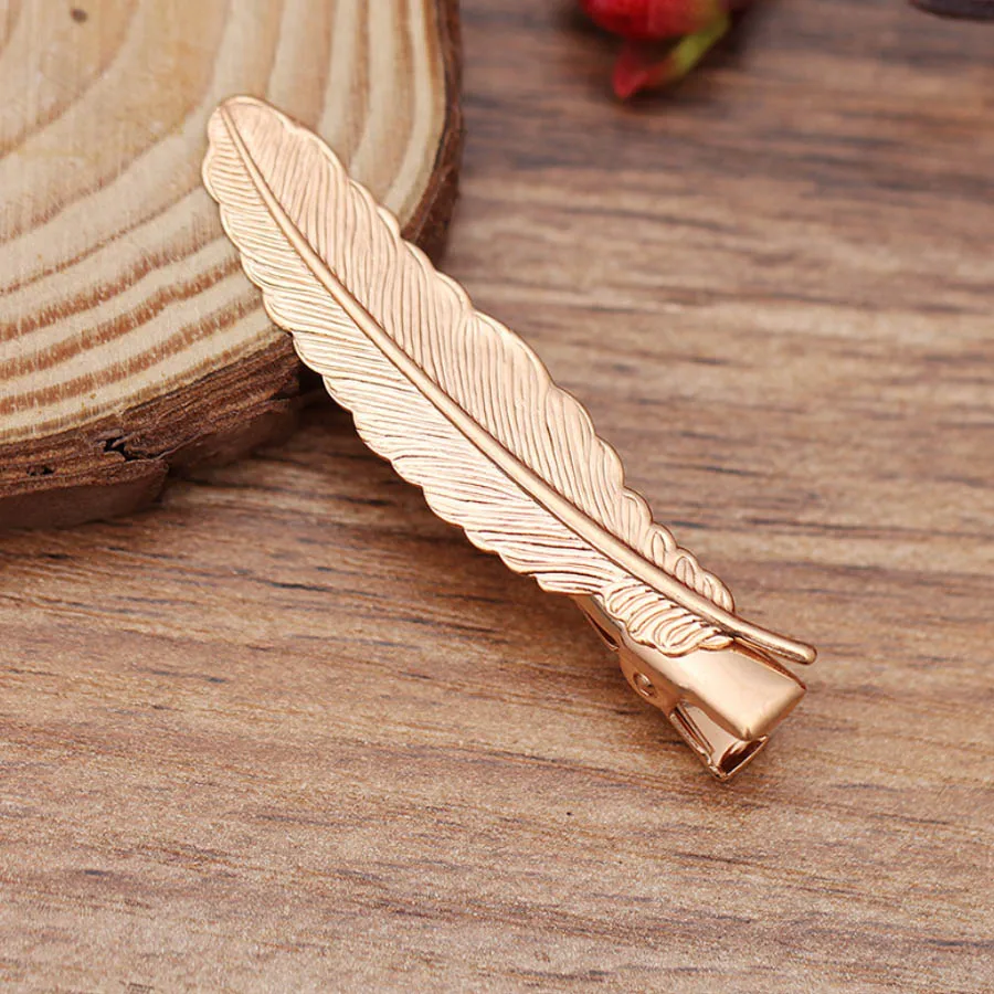 10 шт. 12*52 мм заколки в форме пера металлический зажим крокодил Утконос Женский