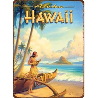pacifica island art 12in x 16in vintage hawaiian tin sign aloha hawaii by kerne erickson 20x30cm tin sign