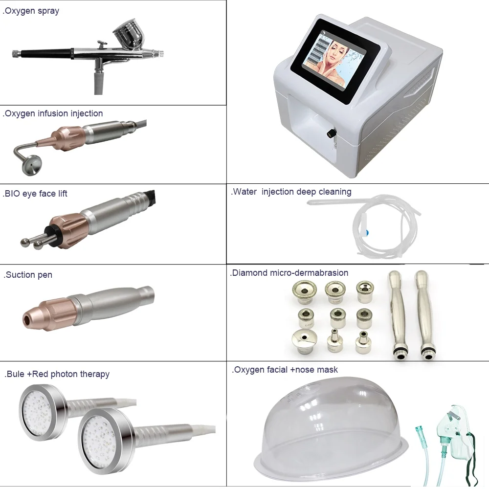 

Newest 9 In 1 Skin Spa Hydro Dermabrasion Korea Aqua Peeling hydrafacials hydrofacials Oxygen Facial Machine with BIO Photon