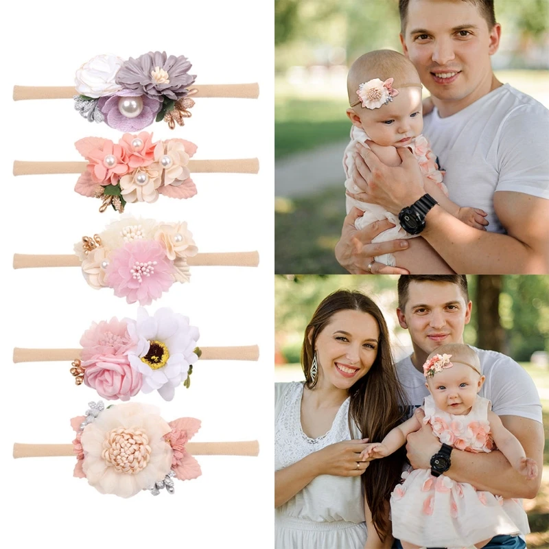 5 шт./компл. милый детский жилет для маленьких девочек повязка на голову с цветком