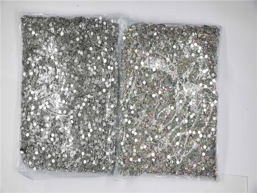 

14400Pcs Groothandel Plaksteen Crystal Ab Niet Hotfix Steentjes In Bulk Pakket SS3-SS20 Clear Ab Strass Voor Nail Art Decoretion