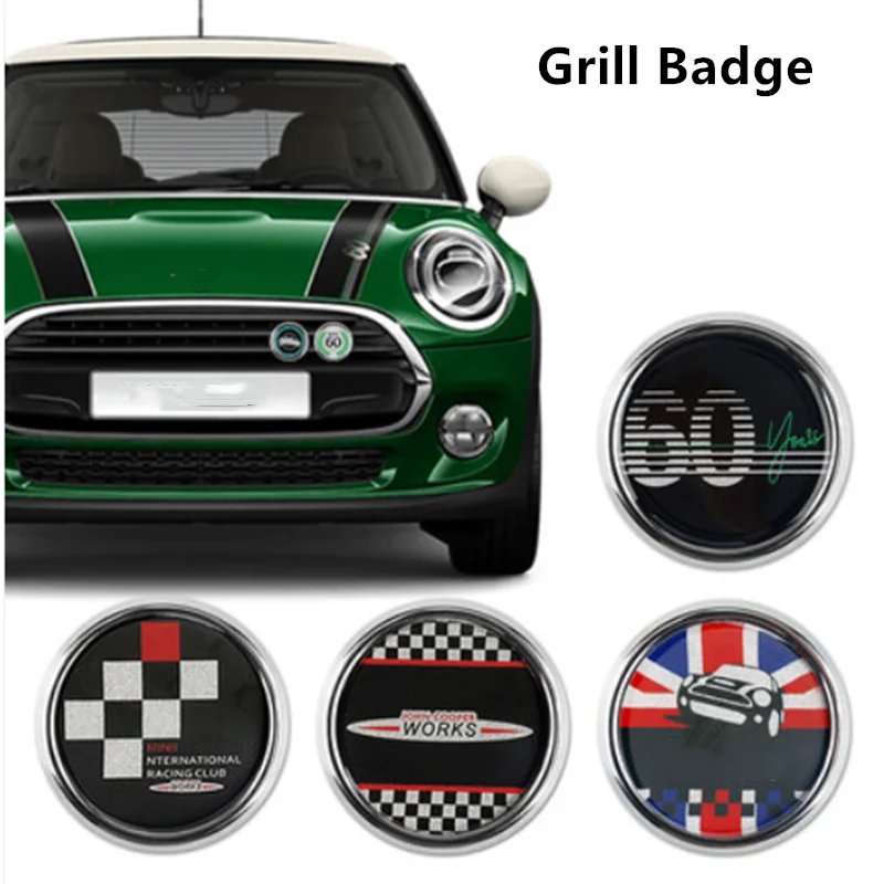 

1pcs Metal 3D Front Bumper Grill Emblem Badge Sticker Car Styling for Mini Cooper R56 R60 F55 F56 F60 Countryman Clubman JCW