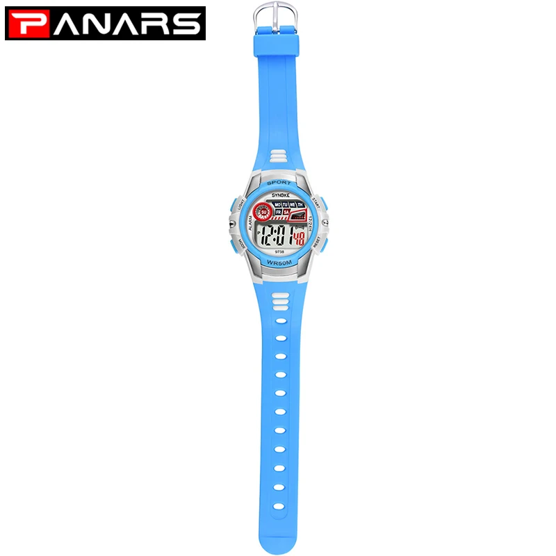 PANARS синие черные часы для девочек с мягким ремешком Детские водонепроницаемые xfcs