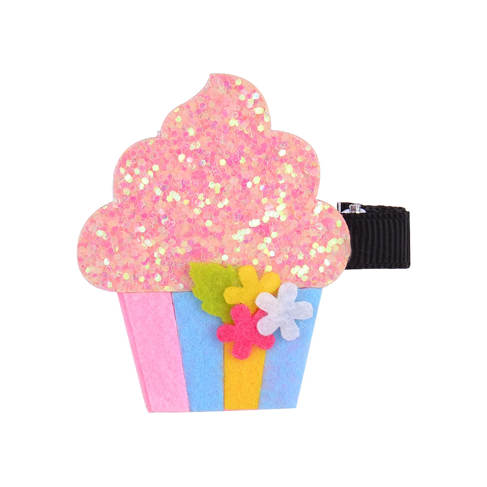 5 шт./лот Мультяшные банты для волос с клипсой милых маленьких девочек блестящие