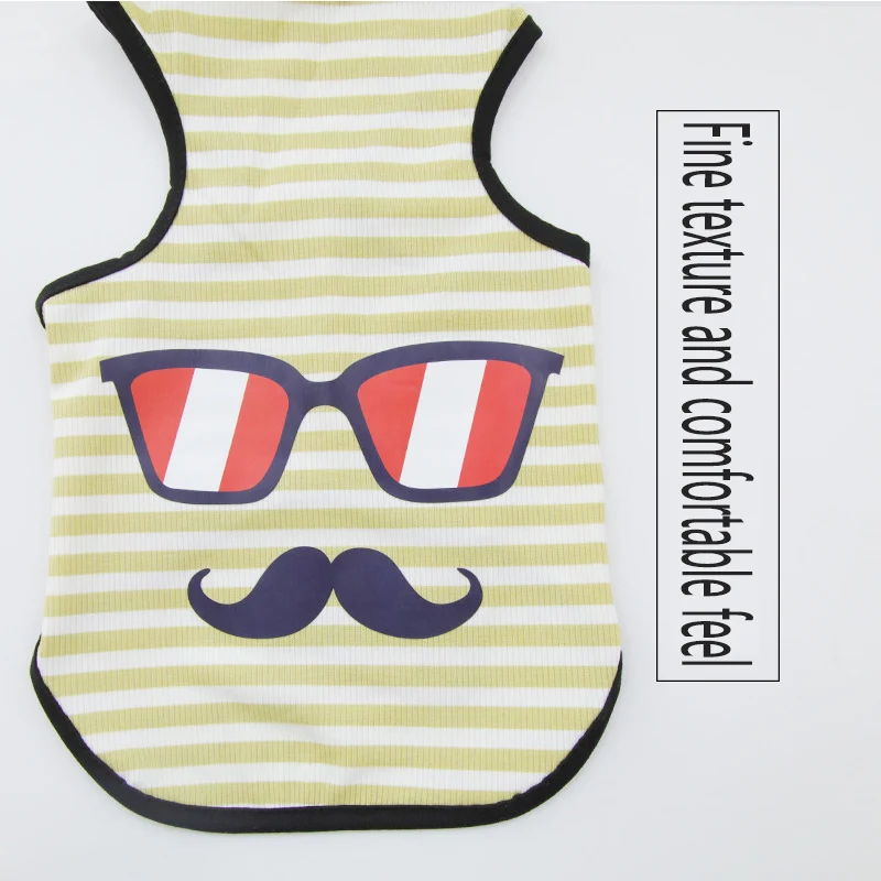 Футболка для кошек мягкая одежда щенков милых собак очки жилет домашних животных