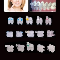 20pcs mini dental orthodontics ceramic braces bracket mesh base slot roth mbt 018 022 hooks 345 fit 3m