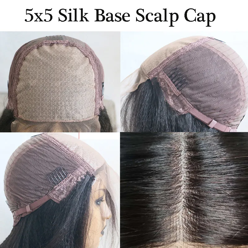 

Transparent Lace 5x5 Silk Base Closure Wig With Highlight Brazilian Remy Side Part Short Bob Ombre Blonde Lace Front Bob Wigs