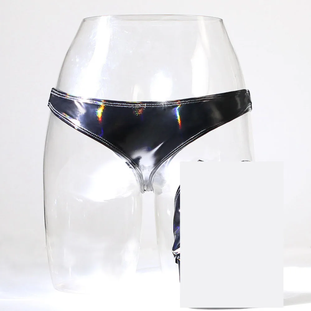 Женские блестящие трусики-стринги из ПВХ размера плюс Размеры S-XXL | Женская