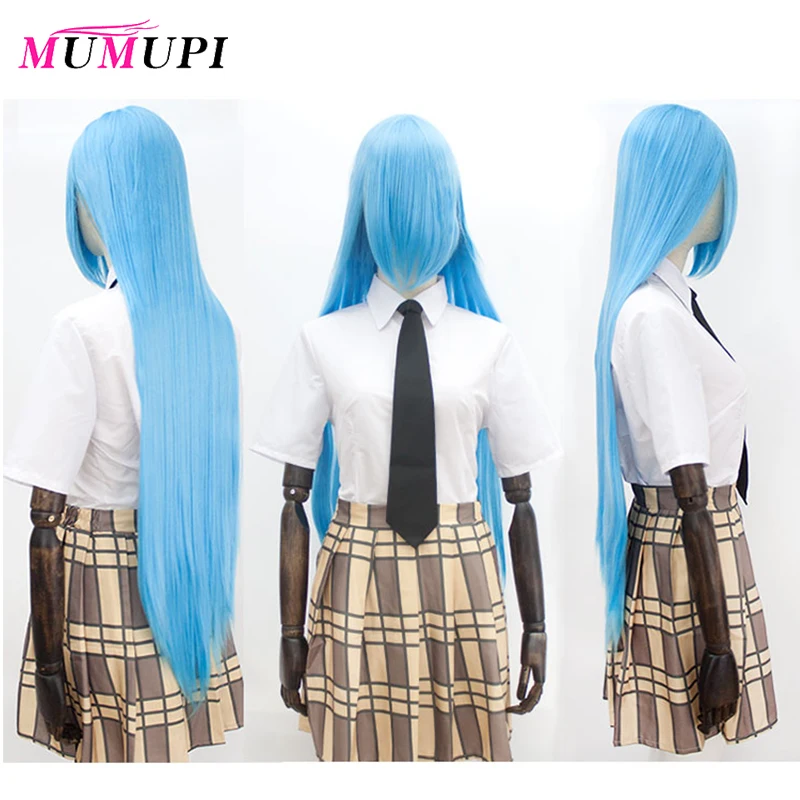Длинные прямые парики MUMUPI для косплея красные черные розовые синие серебристые