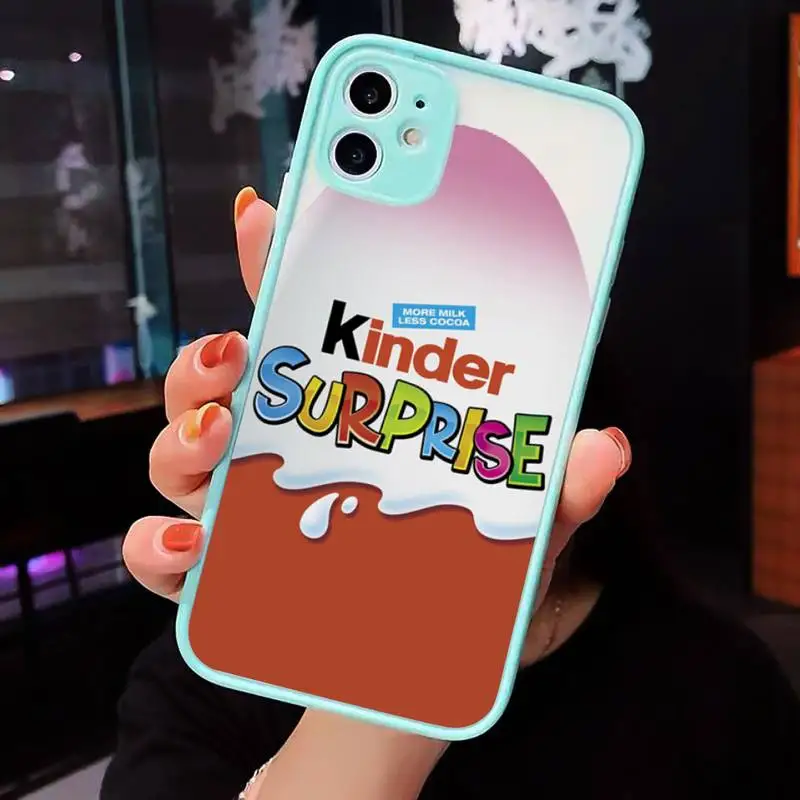 

New Trolly egg KINDER JOY Surprise Phone Case matte transparent For iphone 7 8 11 12 plus mini x xs xr pro max cover