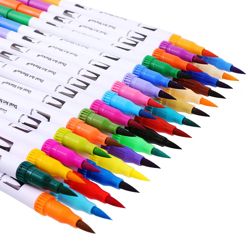 

60 Colors Watercolor Art Markers Pens for Drawing Painting Set Brush Markers Dual Tip Fineliner Drawing for bullet Journal