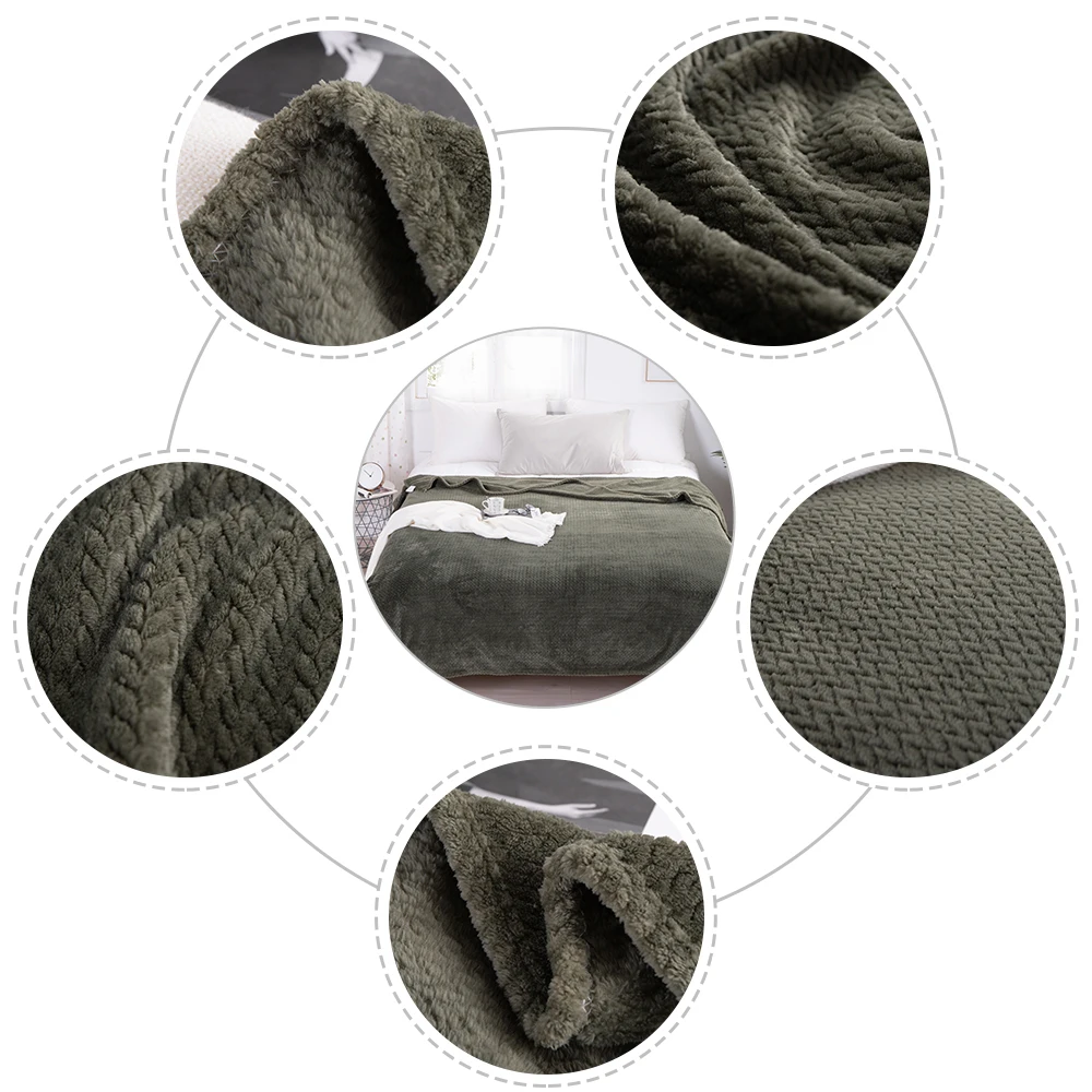Flannel Fleece Throw Blanket Soft Travel Many Sizes And Color Solid Bedspread Plush Cover for Bed Sofa Warm Gift | Дом и сад