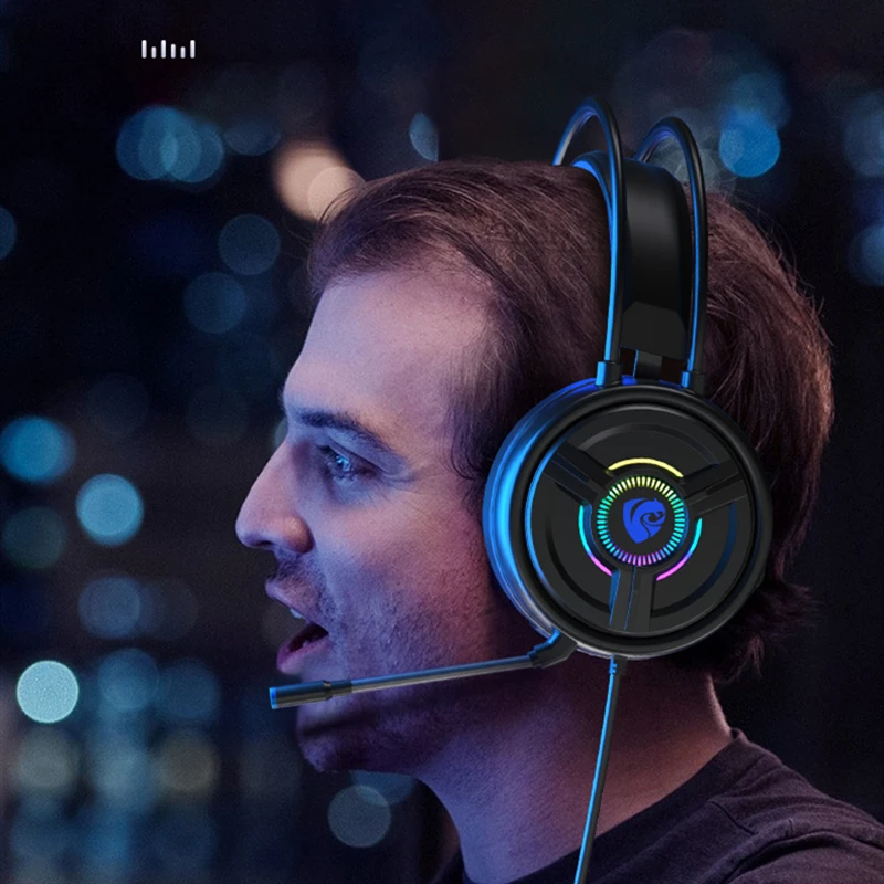 Проводные геймерские наушники с кошачьими ушками со светодиодной подсветкой