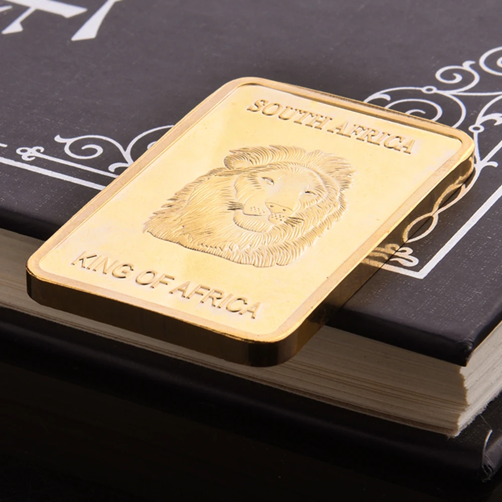 Рисунок льва оленя с акриловой коробкой металлический Сувенир Монета бар