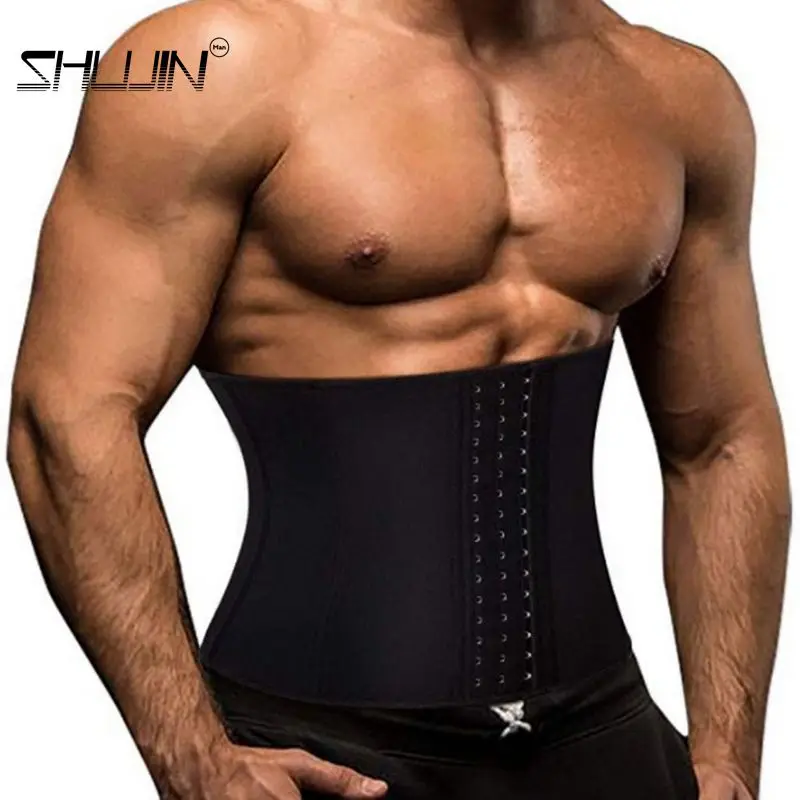 

Men Shaper Waist Trainer Cincher Corset Body Modeling Belt Tummy Fitness Shapewear Three-breasted Fat Burning Plastic Belt