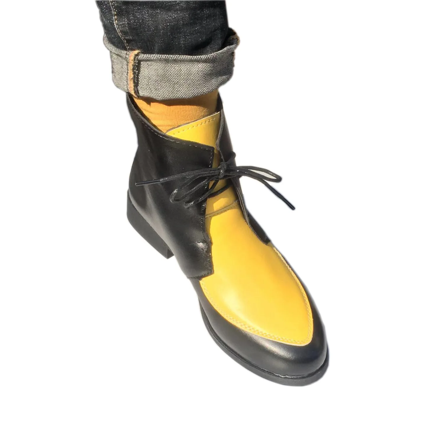 

New 2021 Summer Pointed Toe Short Boots Large Size Women's Leather Boots Front Lace-up Female Boots Low-heeled Women's Boots