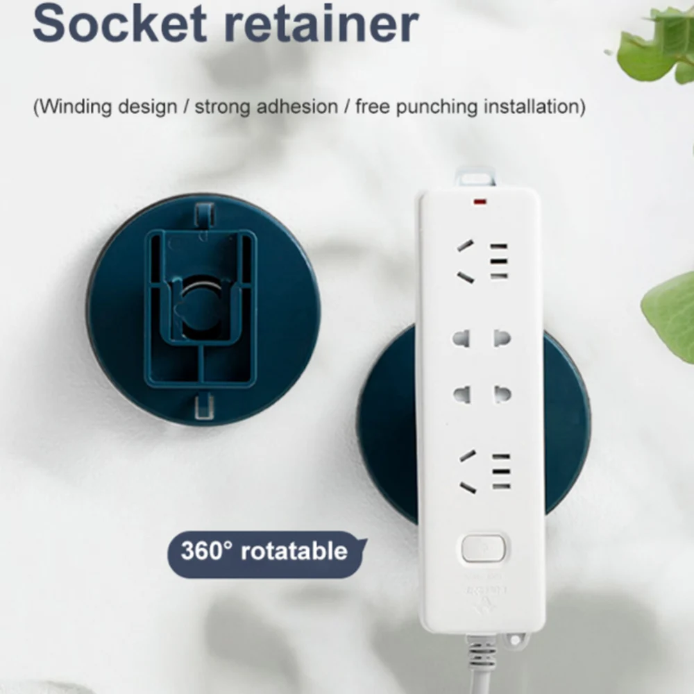 

Rotatable Socket Holder Wall Self-Adhesive Power Strip Holder Plug-in Board Router Power Strip Rack Home Storage Racks