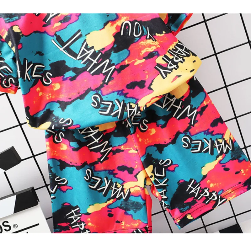 

Summer Kids Boys Cartoon Clothes Children Girls Fashion T Shirt Shorts 2Pcs/sets Baby Infant Clothing Toddler Sports Tracksuits