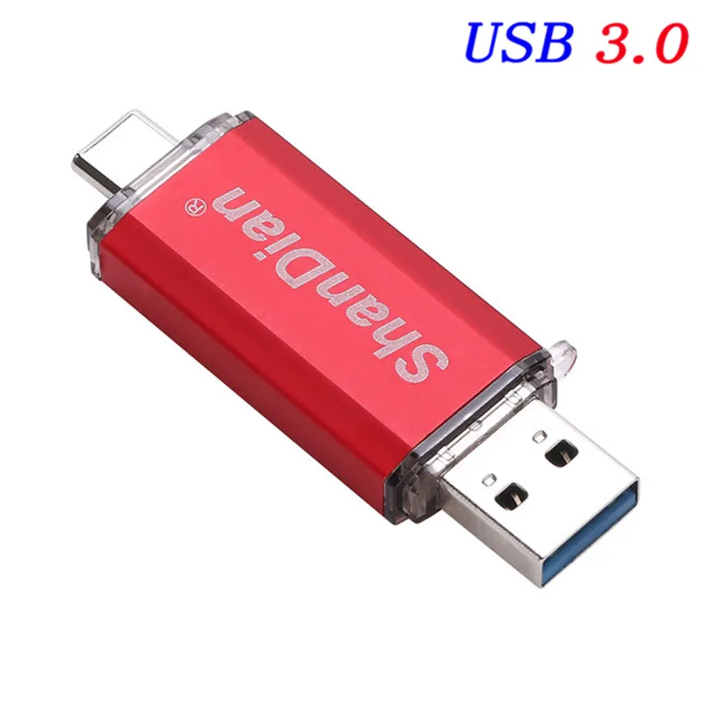 Red SHANDIAN фактическая емкость USB 3,0 type-C 3,1 usb флеш-накопитель 68 ГБ/32 ГБ/16 ГБ/8 ГБ флеш-накопитель карта памяти U диск - Цвет: Red