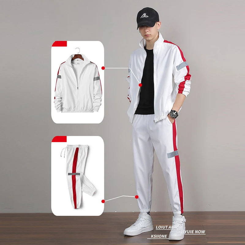 Мужской спортивный костюм из куртки и брюк повседневный японский 2 предметов