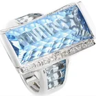 Новый стиль Лидер продаж модное индивидуальное синее прямоугольное инкрустированное женское кольцо оптовая продажа обручальное кольцо