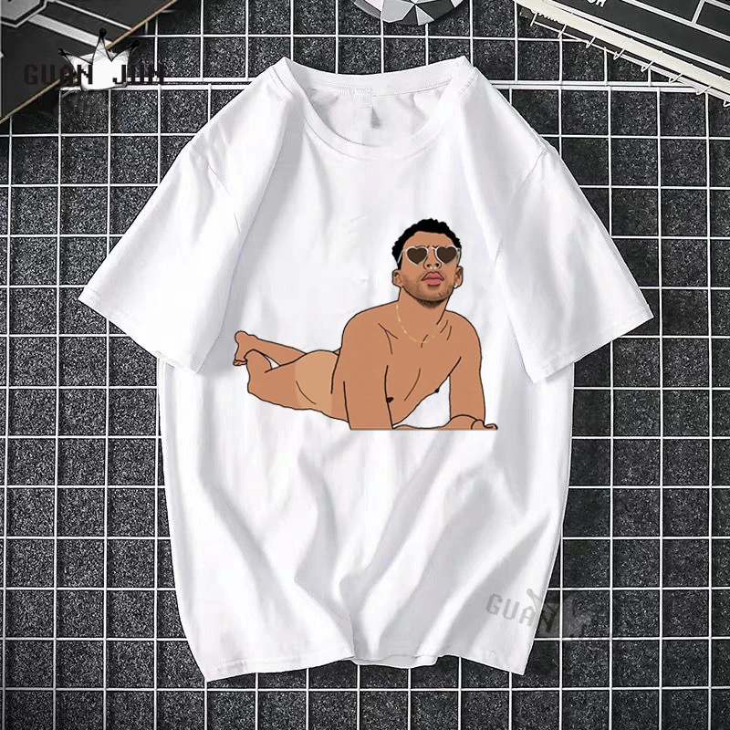 Футболка Bad Bunny Мужская/Женская хлопок Повседневная рубашка в стиле Харадзюку топ