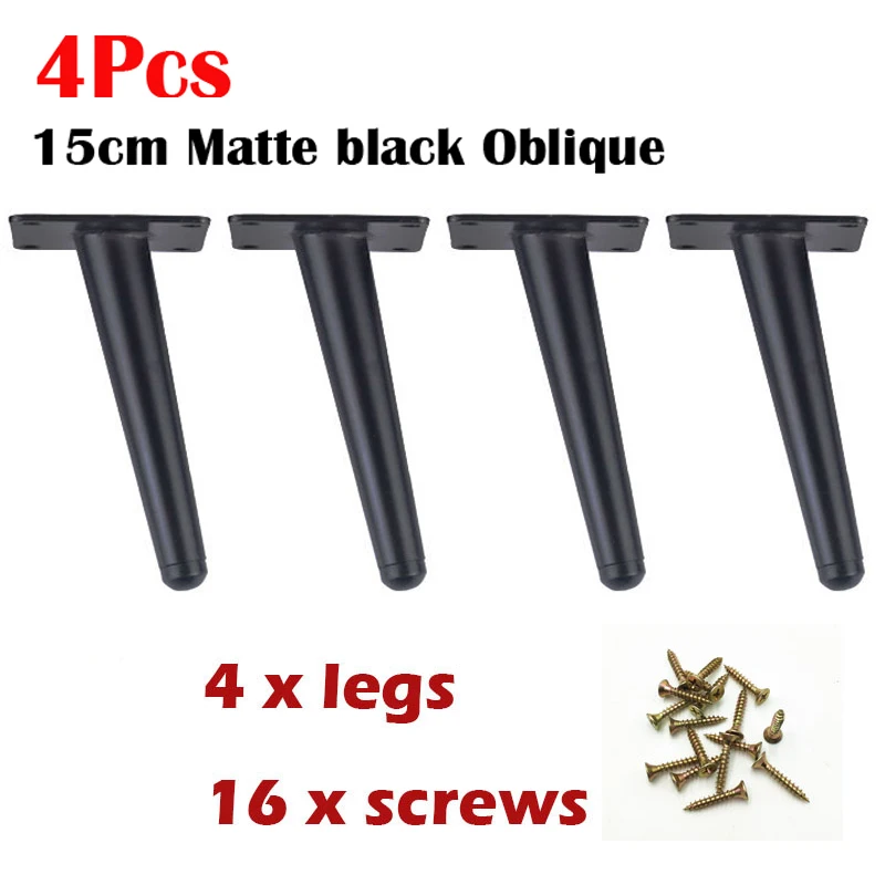 

4Pcs 15-35cmOblique Straight Tapered Furniture Table Legs Metal for TV Cabinet Counter Foot Chair Leg Sofa Tea Coffee Table Foot