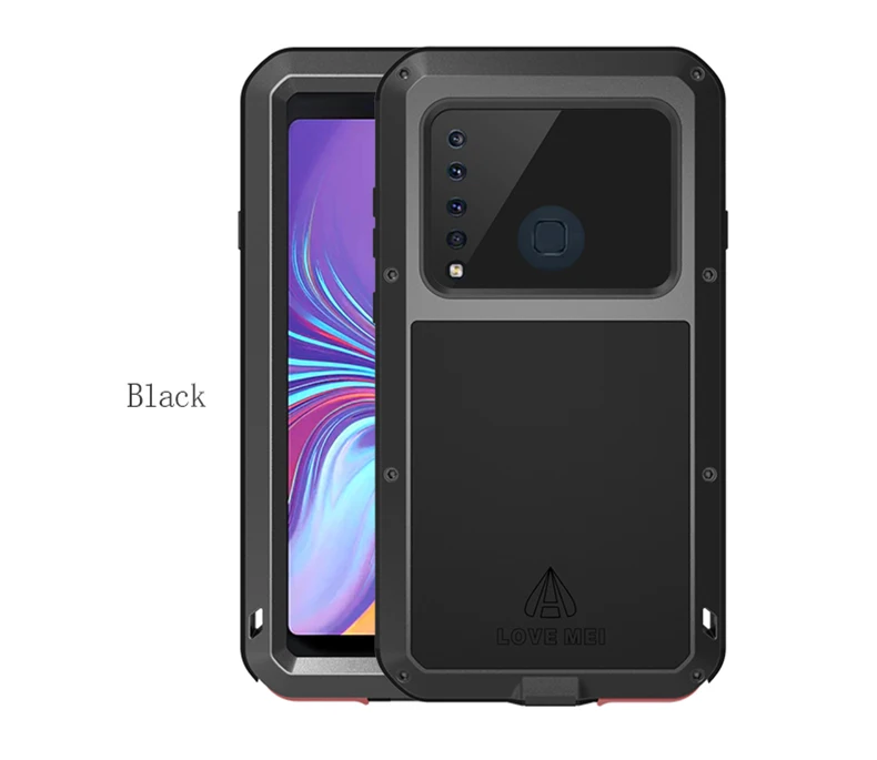 Черный Ударопрочный чехол для samsung Galaxy A9 металлический Fundas для samsung Galaxy A9 Coque прочный анти-осенний защитный чехол для телефона - Цвет: Черный