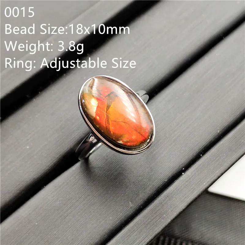 Natural Green Ammonite Ammolite Ring Men Woman Crystal Love Gift 16x12mm Beads 925 Sterling Silver Fashion Rings AAAAA | Украшения и