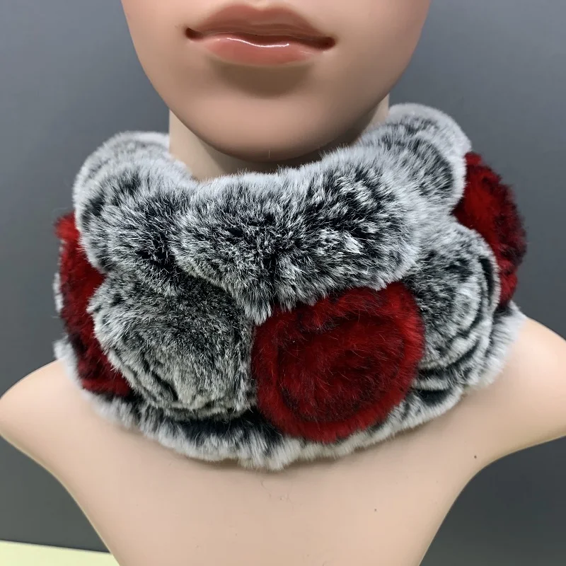 Женские шарфы Меховая повязка на голову шарф из натурального меха кролика рекс с