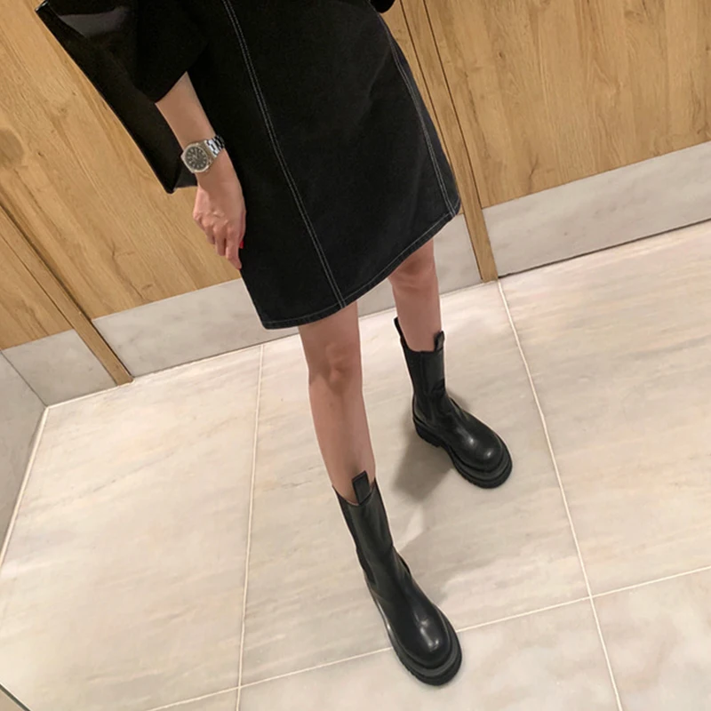 

Sister Fara Spring Autumn New Woman's Square Collar Denim Dress Sleeveless Korean Straight Fashion Suspender Tank Top Skirt
