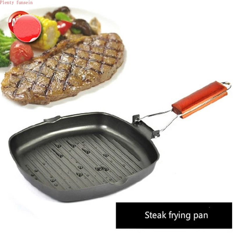 Сковорода для стейка 4 размера без масла и дыма складная ручка не ржавеет