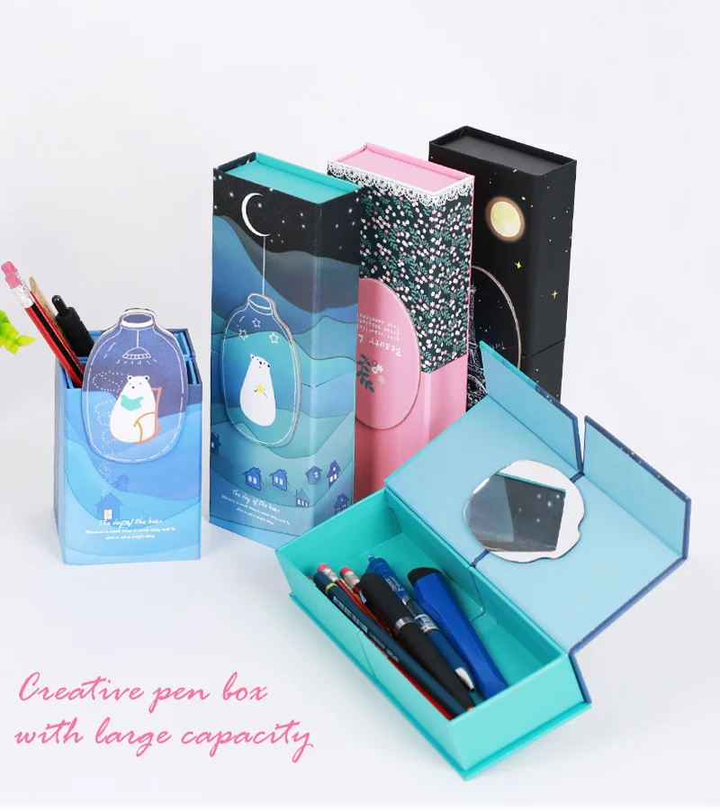 Креативный пенал большой емкости многофункциональный портативный подставка для