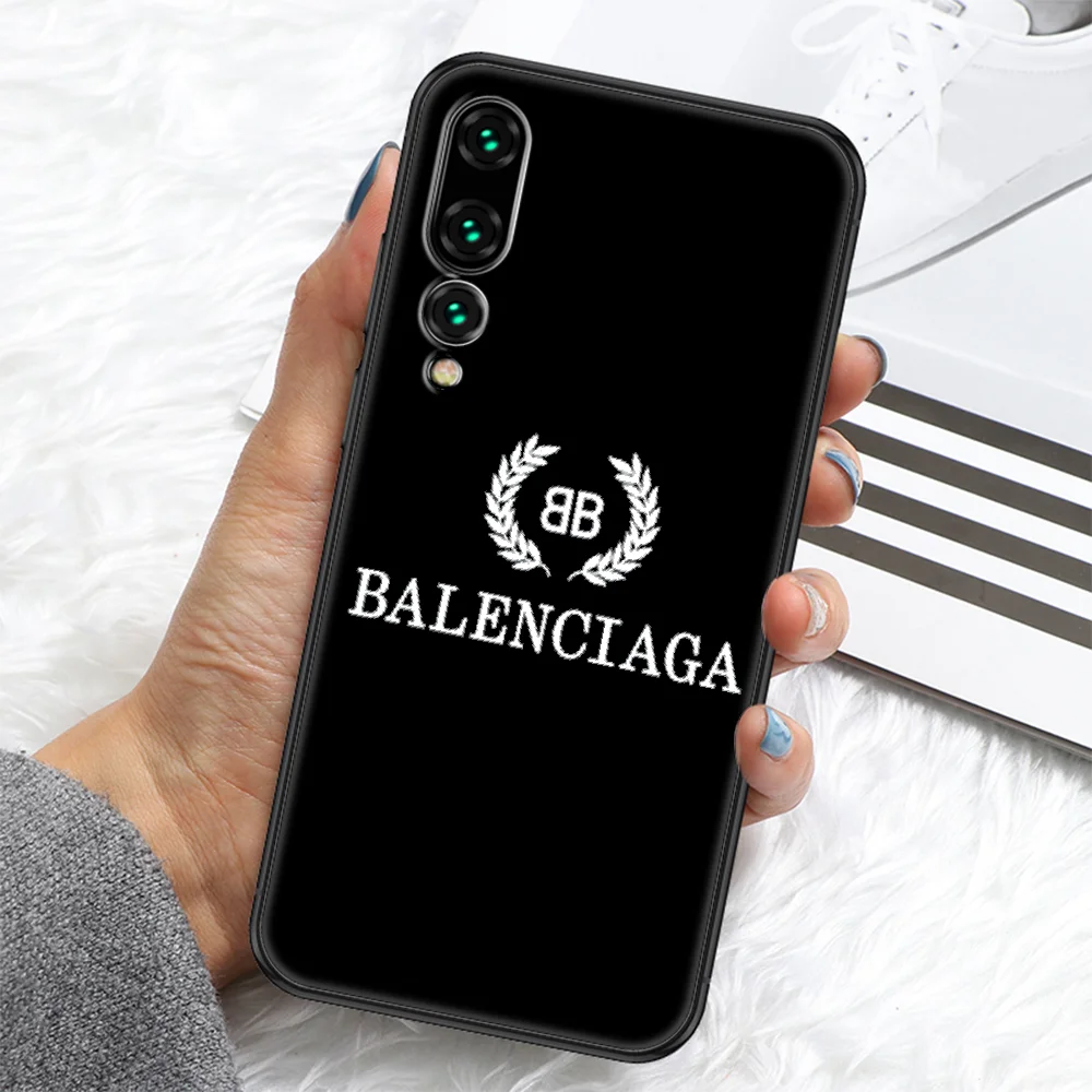 

Luxury Brand B-Balenciagas Phone case For Huawei P Mate P10 P20 P30 P40 10 20 Smart Z Pro Lite 2019 black 3D bumper painting