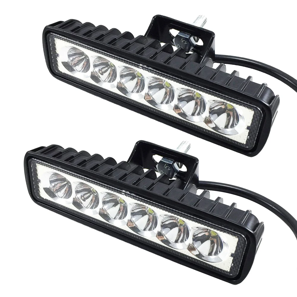 

Светодиодсветильник ходовые огни для мотоциклов, 6 дюймов, 18 Вт, 12/24 в, фара 4x4 для внедорожников, грузовиков, тракторов, предупредительные то...