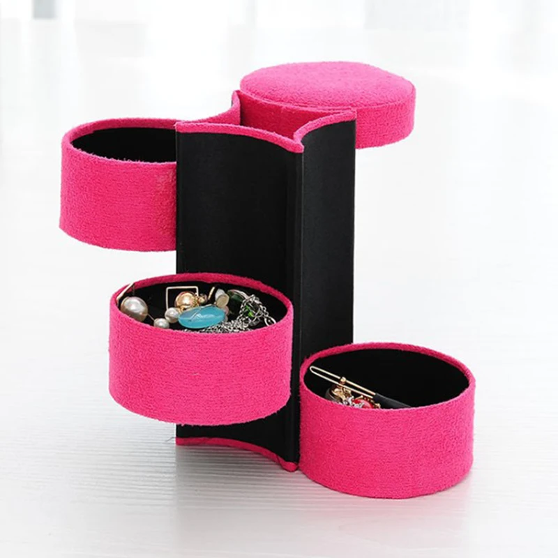 

Fashion Jewel Display Box Jewelry Case Necklace Earring Jewelry Holder Organizer Display Box 3 Layer Gift Jewelry Accessories