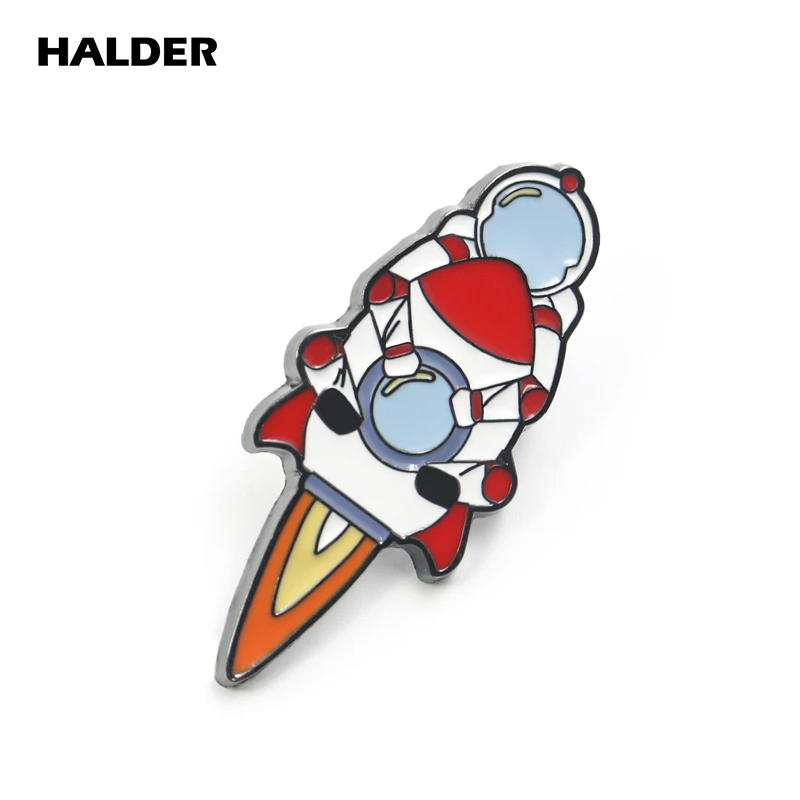 BR0007 HALDER, Мультяшные модные ювелирные изделия, Вселенная, астронавт, космический корабль, планеты, ракета, броши, космос, булавки, Нагрудный значок, одежда
