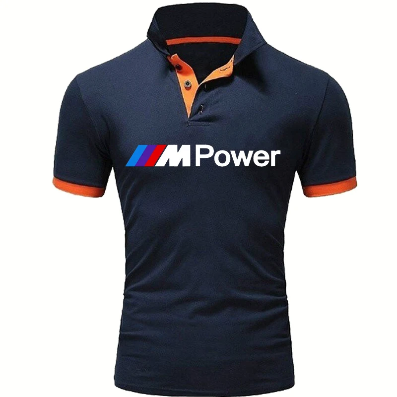 

Fashion short sleeve casual Brand Bmw M car logo Printing Men's short sleeve Power Summer Cotton Men's POLO shirt