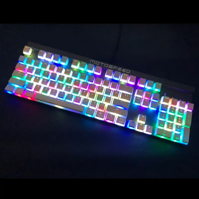 

RGB 108 Keycaps ANSI Layout PBT White Pudding Double Skin Milk Shot Backlit Keycap For OEM Cherry MX gh60 poker 87 tkl 104 108