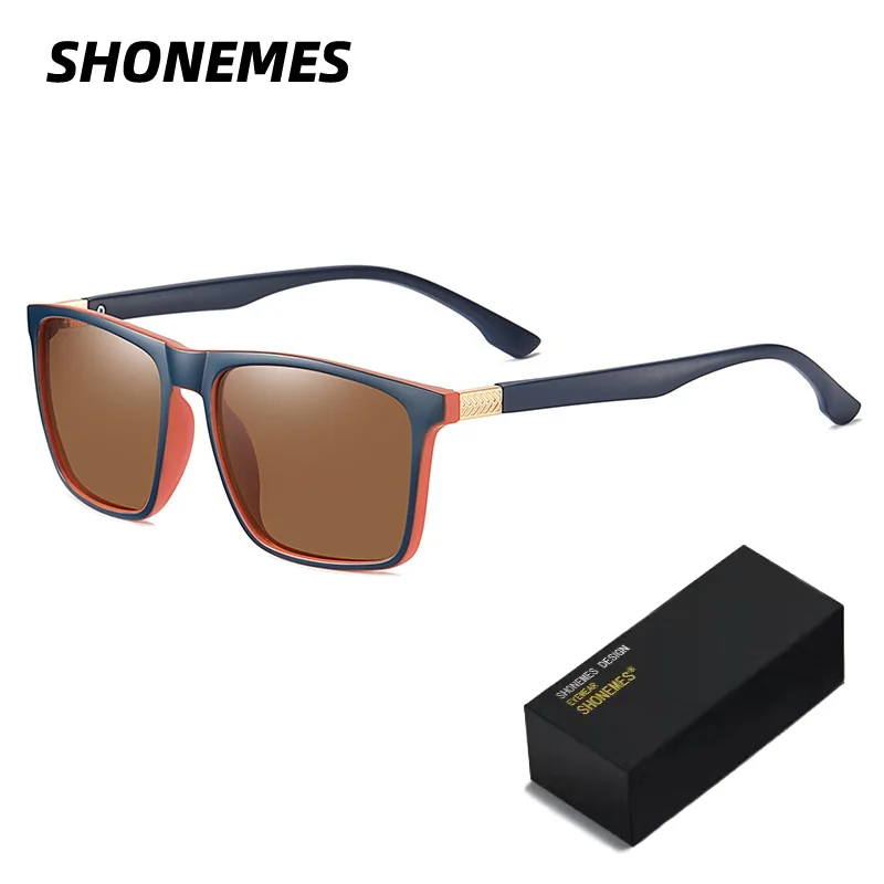 

SHONEMES Polarized Sunglasses 56mm Men Square Shades TR Frame Driving Fishing Sun Glasses for Male Gafas de sol