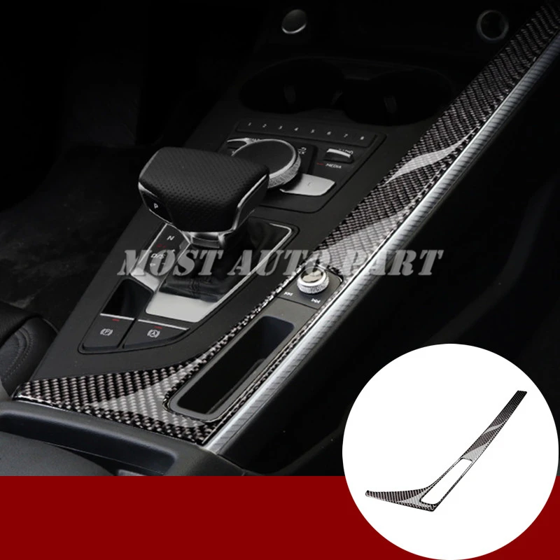 Углеродного волокна консоль Шестерни коробка переключения рамки Накладка для Audi