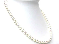 qingmos natural freshwater white pearl necklace for women with 7 8mm flat round pearl chokers 17 jewelry collier halskette 1062